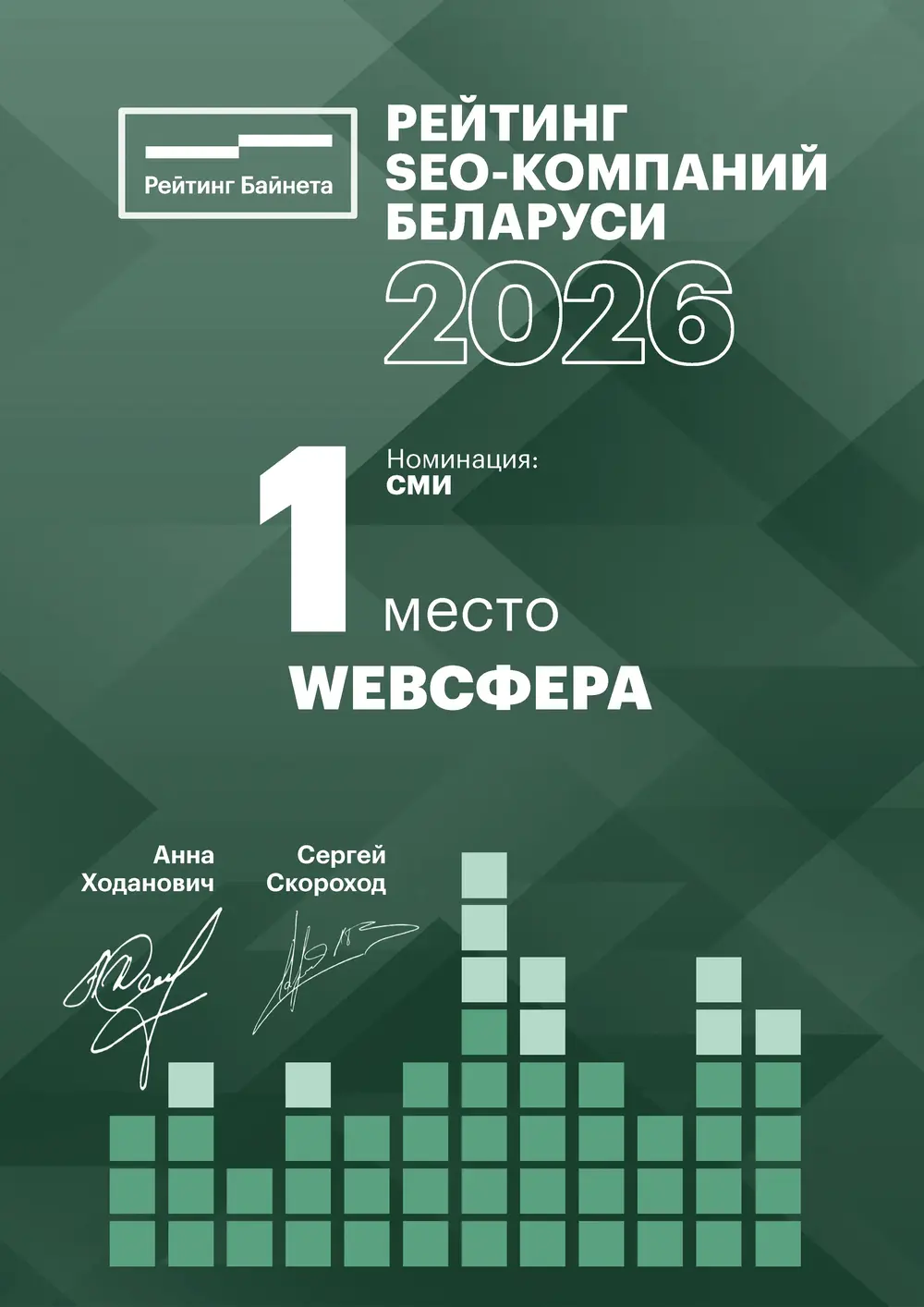 Диплом Рейтинга Байнета — СМИ, 1 место, 2026